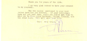 Autografo originale 1930 LONDON SHEED and WARD  Lettera Tom BURNS per offerta  Autografo 1