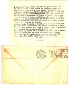 Autografo originale 1938 WASHINGTON Elio GIANTURCO sulla traduzione del volume di un collega 1