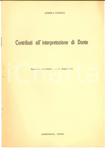 Libro, pubblicazione d epoca 1965 NAPOLI Andrea CONSOLI Contributi all interpretazione di Dante  12 pp. 1