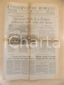 Giornale, rivista storica 1982 L OSSERVATORE ROMANO Giovanni Paolo II in visita a Padova  Giornale 1