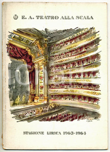 Materiale pubblicitario d’epoca 1964 MILANO  PICCOLA SCALA Programma sala ASCESA E ROVINA CITTÃ€ DI MAHAGONNY 1