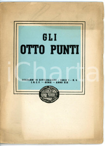 Libro, pubblicazione d epoca 1941 CULTURA FASCISTA Gli otto punti  Quaderni di divulgazione 31 pp. 1