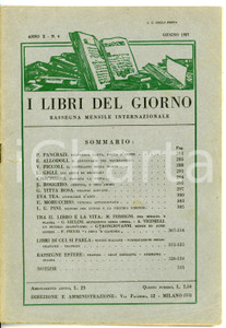 Giornale, rivista storica 1927 I LIBRI DEL GIORNO Mario FERRIGNI Tra il libro e la vita  Anno X nÂ° 6 1