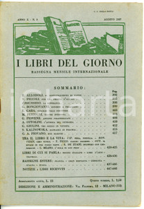 Giornale, rivista storica 1927 I LIBRI DEL GIORNO Eugenio GARA Virgilio Talli scrittore  Anno X nÂ° 8 1