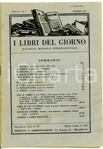 Giornale, rivista storica 1927 I LIBRI DEL GIORNO Piero NARDI L anima dell Ottocento Anno X nÂ° 1  56 pp. 1