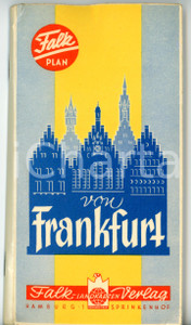 Materiale pubblicitario d’epoca 1960 ca FRANKFURT AM MAIN Libretto turistico VINTAGE con mappa 10x21 cm 1