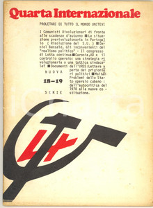 Giornale, rivista storica 1975 QUARTA INTERNAZIONALE Rivoluzione in Portogallo  Rivista nÂ° 1819 1