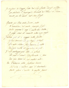 Manoscritto, lettera originale 1880 ca ANONIMO Sonetto per Giulio TERROSI per incarico Avvocato dei Poveri 1