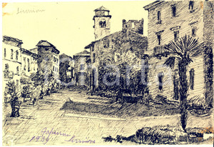 Opera d’arte autentica 1939 ARTE SIRMIONE  Veduta del borgo  Disegno a china 24x17 cm 1 Opera d’arte autentica 1939 ARTE SIRMIONE  Veduta del borgo  Disegno a china 24x17 cm 1