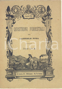 Libro, pubblicazione d epoca 1882 Gabriele ROSA Quistioni forestali  Biblioteca del giornale IL SOLE 1