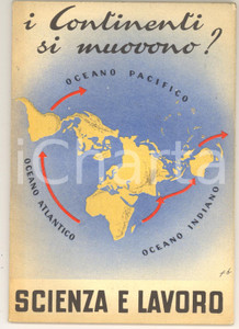 Libro, pubblicazione d epoca 1951 SCIENZA E LAVORO Gualtiero LAENG I continenti si muovono?  64 pp. 1