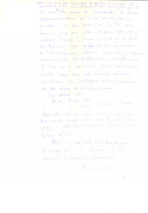 Autografo originale 1961 COLLONGEBELLERIVE Alain DUFOUR Ã  propos de Italia e Francia AUTOGRAPHE 1