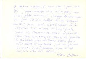 Autografo originale 1963 COLLONGEBELLERIVE Alain DUFOUR ringrazia per libro ricevuto  Autografo 1