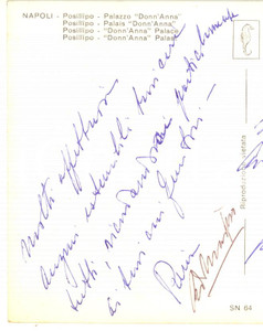 Autografo originale 1970 NAPOLI POSILLIPO Cartolina  Alfredo DE MARSICO  AUTOGRAFO FG VG 1
