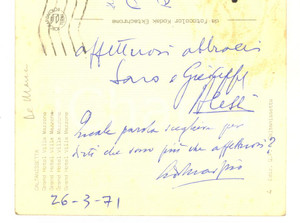 Autografo originale 1971 CALTANISSETTA Cartolina Alfredo DE MARSICO  AUTOGRAFO FG VG 1