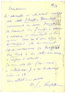 Autografo originale 1954 BOLOGNA Cartolina Giovanni DE VERGOTTINI pro allievo  Autografo 1