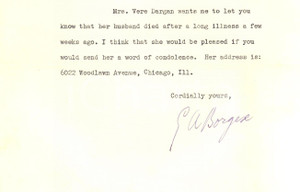 Autografo originale 1941 CHICAGO Lettera Giuseppe Antonio BORGESE per condoglianze  AUTOGRAFO 1