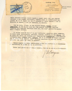 Autografo originale 1946 CHICAGO Lettera Giuseppe Antonio BORGESE su nuova rivista  AUTOGRAFO 1