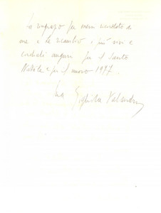 Autografo originale 1976 RUBANO PD Lettera Gigliola VALANDRO per ringraziamento  Autografo 1