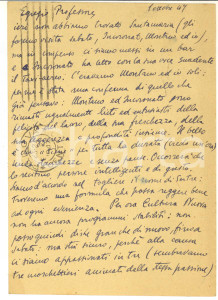 Autografo originale 1947 NAPOLI Cartolina Giulio VALLESE pro lavoro di un collega  Autografo 1