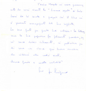 Autografo originale 1976 MILANO Lettera Francesco CINGANO per libro ricevuto  Autografo 1