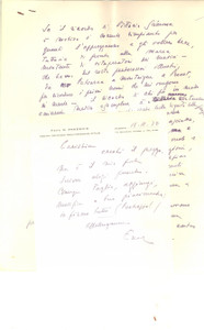 Autografo originale 1970 PADOVA Enoch PESERICO in ricordo di Vittorio SCIMONE  Autografo 1