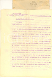 Autografo originale 1947 Edmondo CIONE La gelosia di Benedetto Croce  Dattiloscritto originale 1