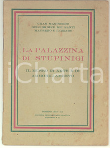 Autografo originale 1931 AA.VV. TORINO La palazzina di Stupinigi  Il Museo di Arte e Ammobiliamento 1