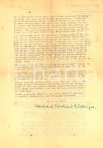Autografo originale 1947 ESSLINGEN Lettera Eberhard SCHAEUFELE a un collega italiano  AUTOGRAFO 1