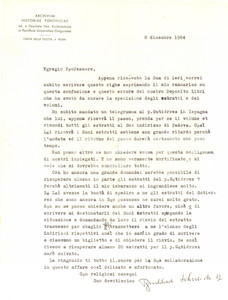 Autografo originale 1964 ROMA Padre Burkhart SCHNEIDER  Archivum Historiae Pontificiae  AUTOGRAFO 1