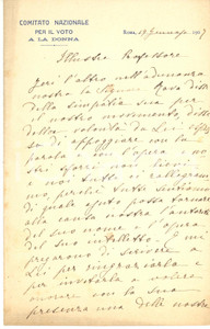 Autografo originale 1907 FEMMINISMO ROMA Giacinta MARTINI MARESCOTTI pro voto alle donne  Autografo 1