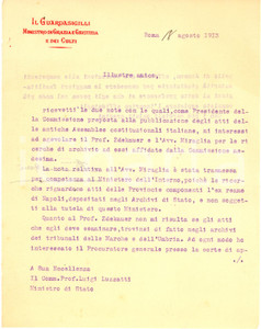 Autografo originale 1913 ROMA Lettera Camillo FINOCCHIARO APRILE ministro Giustizia  AUTOGRAFO 1