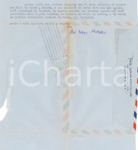 Autografo originale 1963 NEW YORK Paul Oskar KRISTELLER indisposto e oberato di lavoro  AUTOGRAFO 1