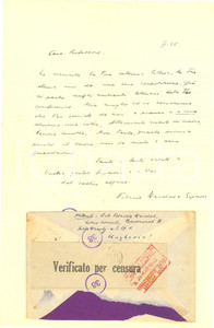 Autografo originale 1942 BUDAPEST Lettera prof. Tiberio KARDOS a un collega italiano  AUTOGRAFO 1