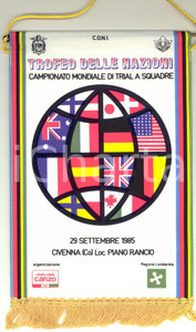 Materiale pubblicitario d’epoca 1985 CIVENNA / PIANO RANCIO Trial a squadre  Trofeo delle Nazioni Gagliardetto 1