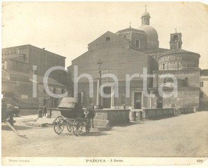 Fotografia d epoca originale 1920 ca PADOVA Veduta del Duomo  Foto ANIMATA con calesse 24x18 cm 1