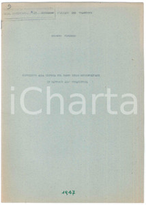 1947 Vincenzo COLUMBO Metropolitane in rapporto all'urbanistica - Pubblicazione Pubblicazione d'epoca. Intervento estratto dal 1&deg; Congresso italiano dei trasporti promosso dall'ACI. TITOLO: Contributo alla ricerca del campo delle metropolitane in rapporto all'urbanisticaEDUITORE: Automobile Club MilanoPAGINE: 7 FAIR/discreto Aloni in copertina, appunti manoscritti in copertina Formato: 21x30 cm originale e autentica 1