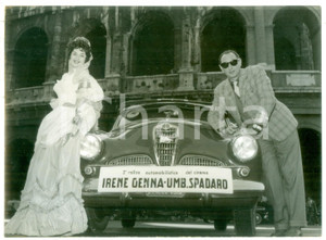1955 ROMA 2° RALLY DEL CINEMA Irene GENNA e Umberto SPADARO su ALFA ROMEO *Foto