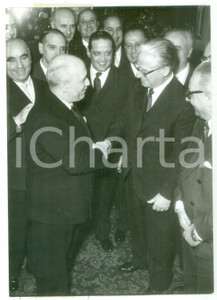 1958 ROMA Giovanni GRONCHI riceve gli auguri di Amintore FANFANI *Foto 18x13