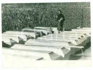 1963 TRAGEDIA DEL VAJONT Le bare delle vittime a FORTOGNA *Fotografia 18x13