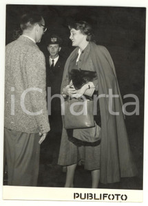 1954 ROMA Aeroporto Ciampino - Arrivo dell'attrice Patricia NEAL *Foto 13x18 cm