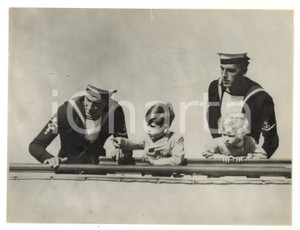 1954 GIBRALTAR Prince CHARLES and Princess ANNE with quizzical look *Photo