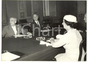Fotografia d epoca originale 1958 ROMA Golda MEIR ministro Esteri di ISRAELE a colloquio con Amintore FANFANI 1