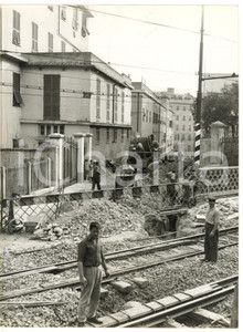 1953 GENOVA - NERVI Cantiere stradale - Posa cavo per ditta SIRTI *Foto 18x24