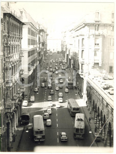 1965 ca GENOVA Strada trafficata - Veduta aerea *Foto VINTAGE 18x24 cm