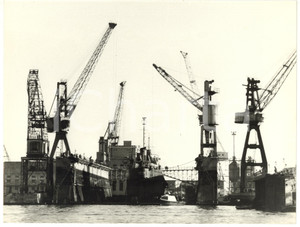 1965 ca GENOVA Gru al porto *Fotografia ARTISTICA 24x18