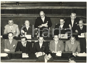 1955 ROMA Mario SCELBA comunica al Senato annessione di TRIESTE *Foto 18x13