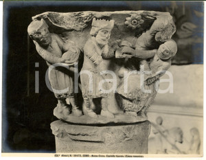 1935 ca COMO Museo Civico - Capitello figurato di epoca romanica *Foto ALINARI