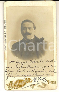 1905 TORINO Ritratto di F. GALLO con dedica - Fotografia M. FIORINO CDV