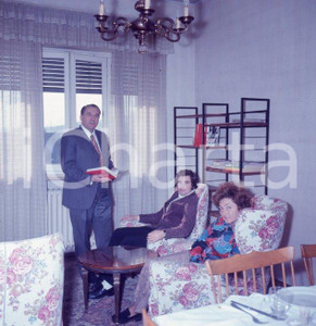 Fotografia d epoca originale 970caČestmír Vycpálek in casa 3Juventus DIAPOSITIVA ORIGINALE cm 6x6 1